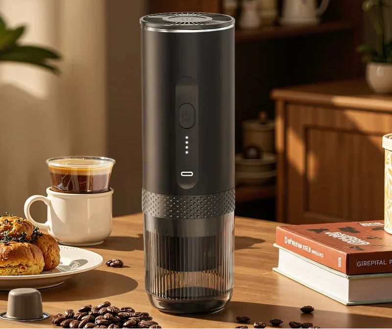 Machine à café expresso électrique sans fil 2 en 1, pour voiture et maison, Camping, cafetière Portable, capsules de poudre, cafetière de voyage