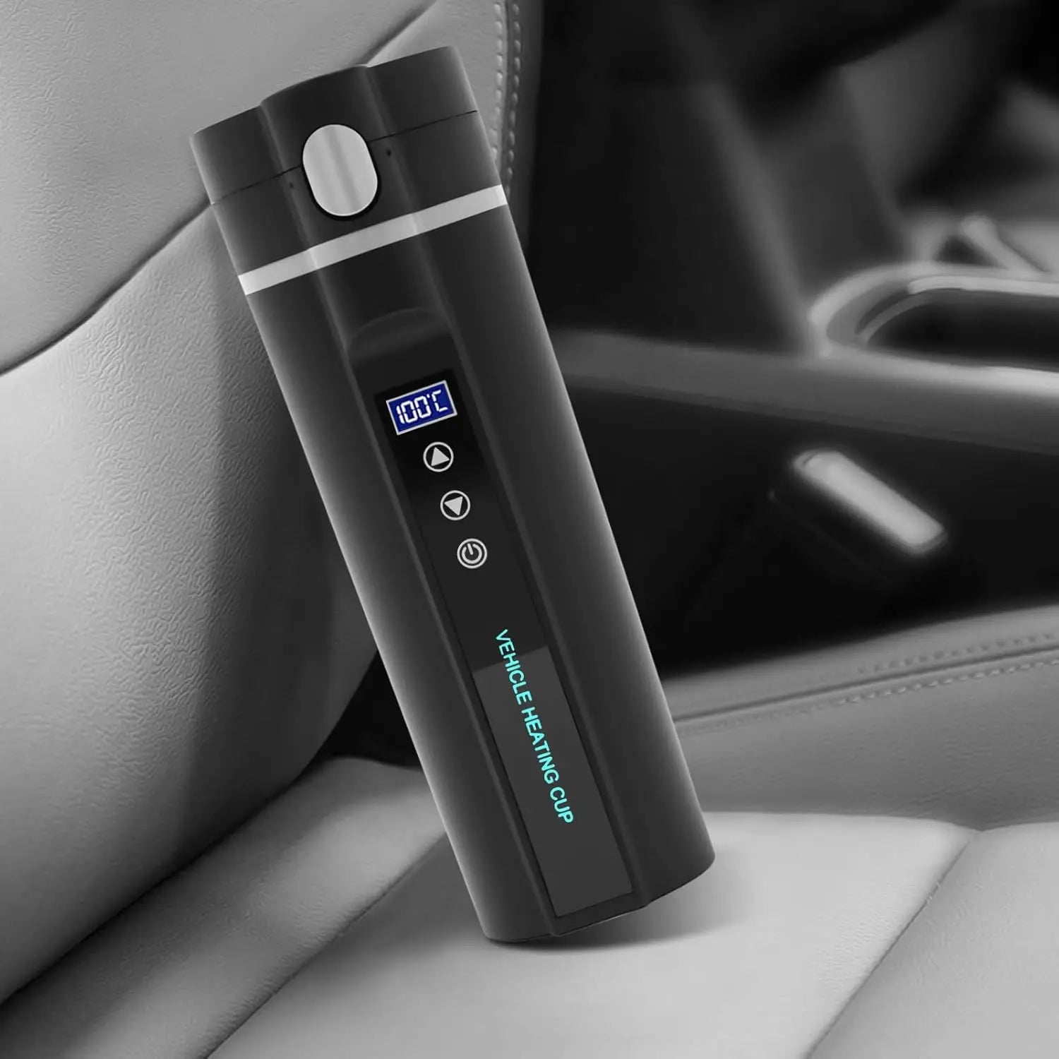 Tasse chauffante pour voiture intelligente de 450ml, couvercle Pop-up 12v 24v, écran tactile, contrôle de la température, tasse à café thermique Portable de voyage en acier inoxydable